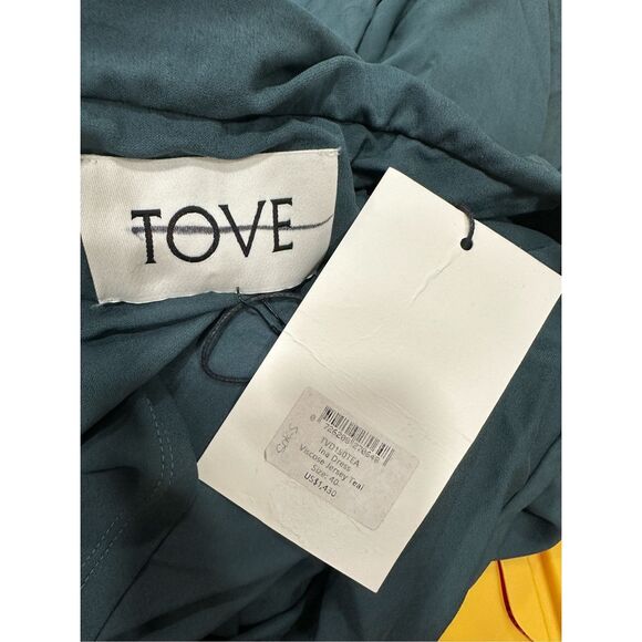 TOVE Ina Gathered Off-The-Shoulder Dress in Teal Size FR40/US8 $1430 - Picture 11 of 12